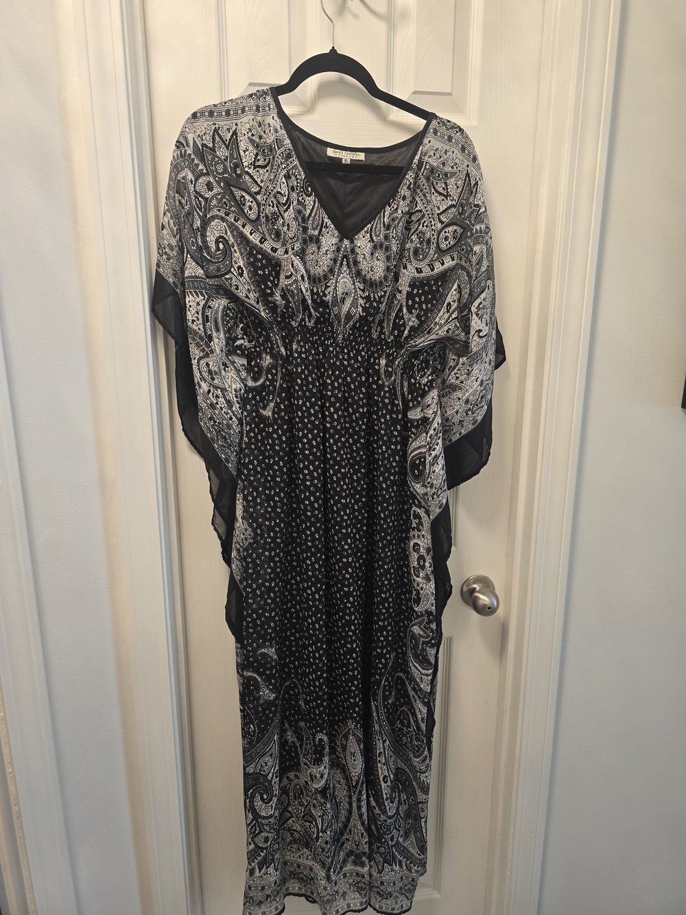 Speed Control Black and White Paisley Maxi Dress BOHO